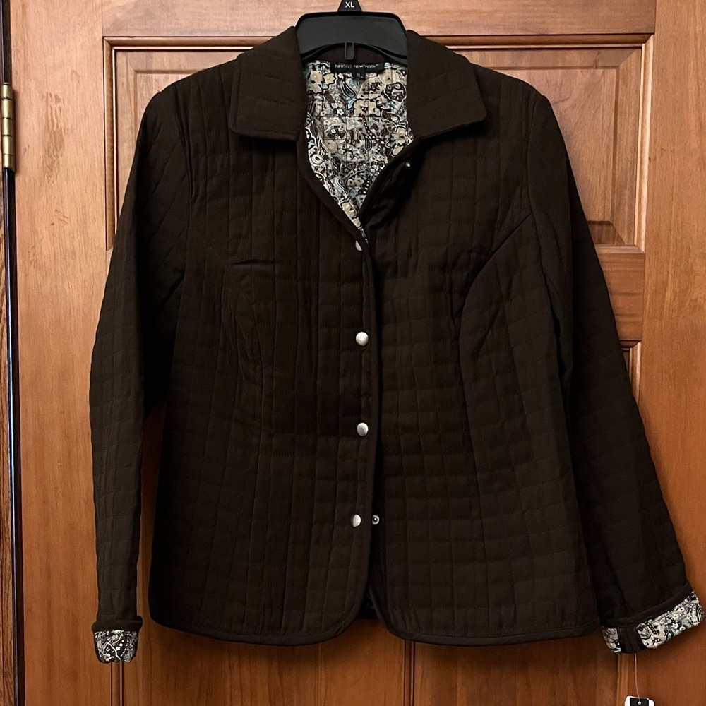 Briggs New York Chocolate Quilted Utility Jacket